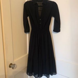 Zara Gathered Polka Dot Dress